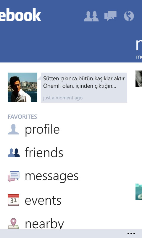 Windows PHone 8 Facebook Uygulaması Windows Phone 8 Facebook Uygulaması